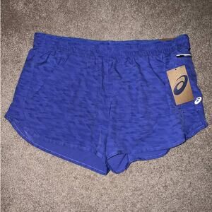 New Asics Womens Lined Running Short Purple size XL